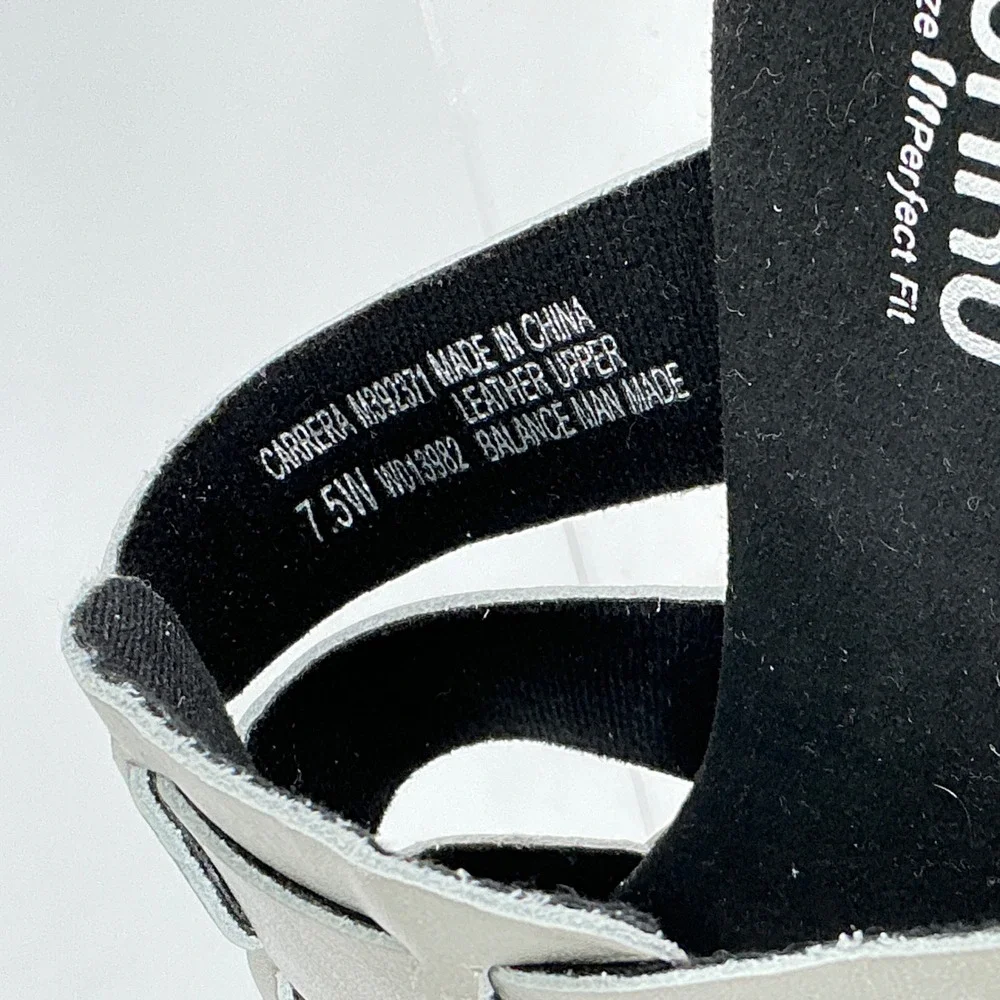 Munro Size 7.5 Wide 7.5W Silver Leather Strappy Slide Sandals NEW Carrera $175